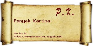 Panyek Karina névjegykártya